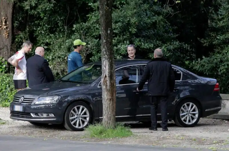 PRODI FA JOGGING CON L AUTO BLU DENTRO VILLA BORGHESE A ROMA  Foto Panegrossi GMT