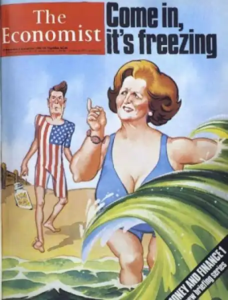 thatcher e reagan copertina vintage dell economist 