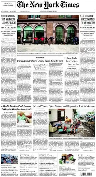 THE NEW YORK TIMES 