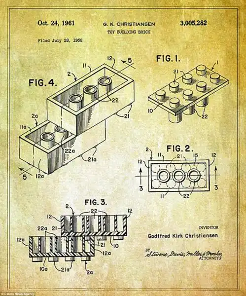 Il brevetto dei mattoncini Lego 