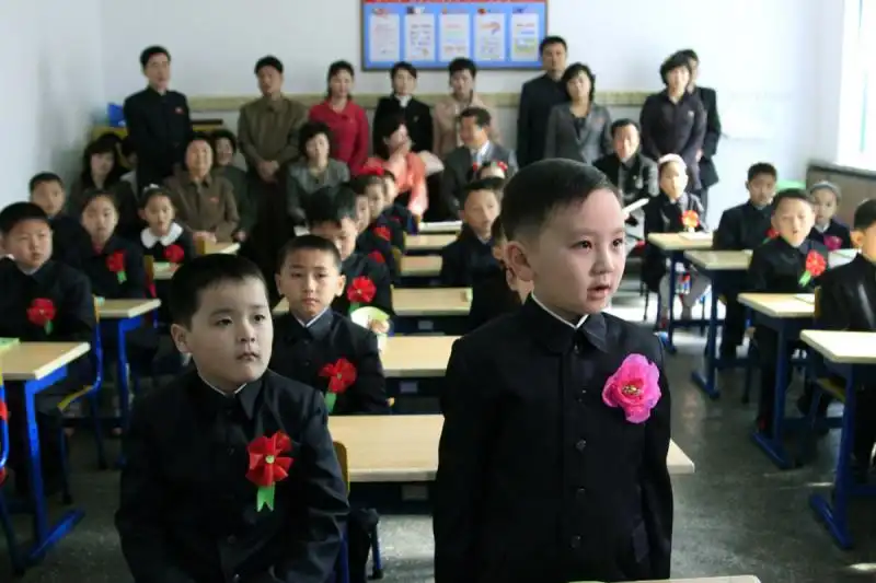 Classe elementare a Pyongyang 