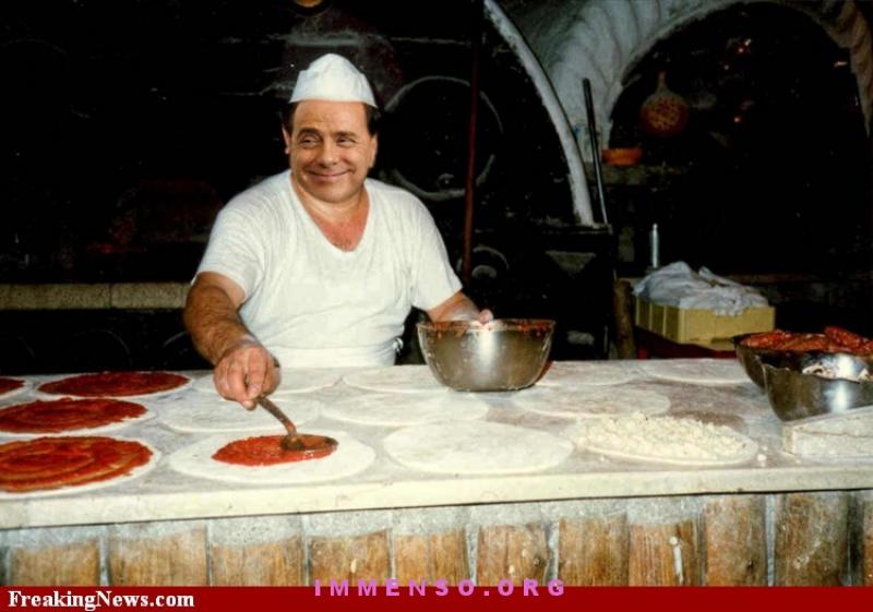 fotomontaggio berlusconi pizzaiolo