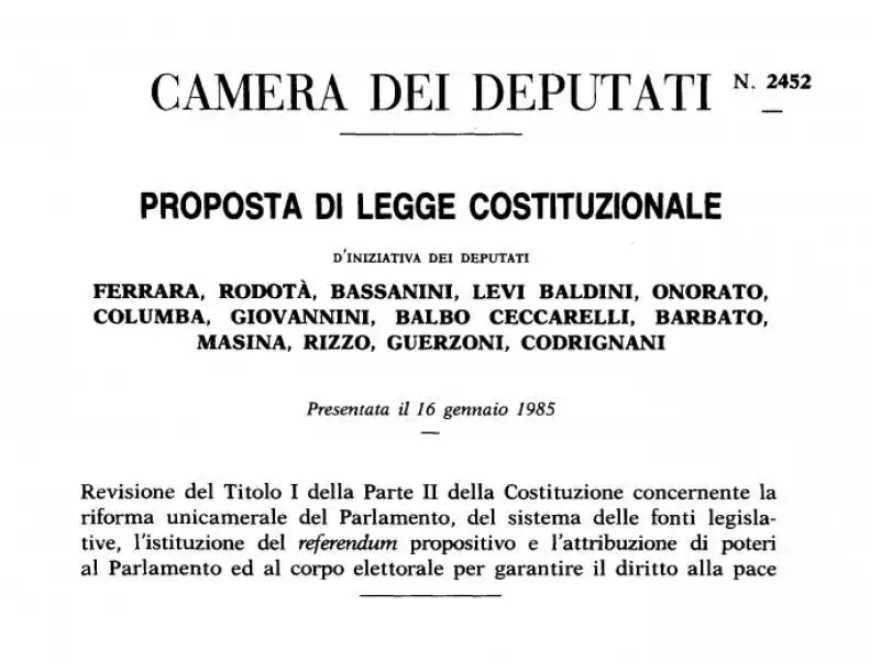 proposta di legge rodota' per l'abolizione del senato