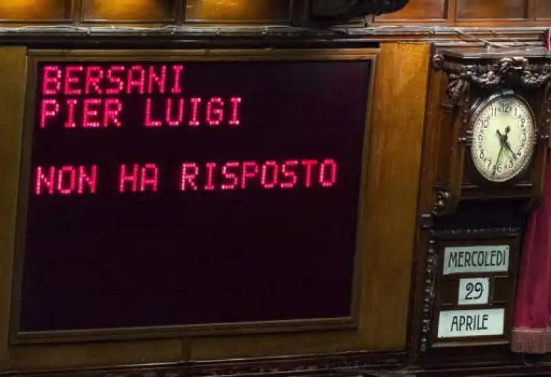 BERSANI NON VOTA L' ITALICUM