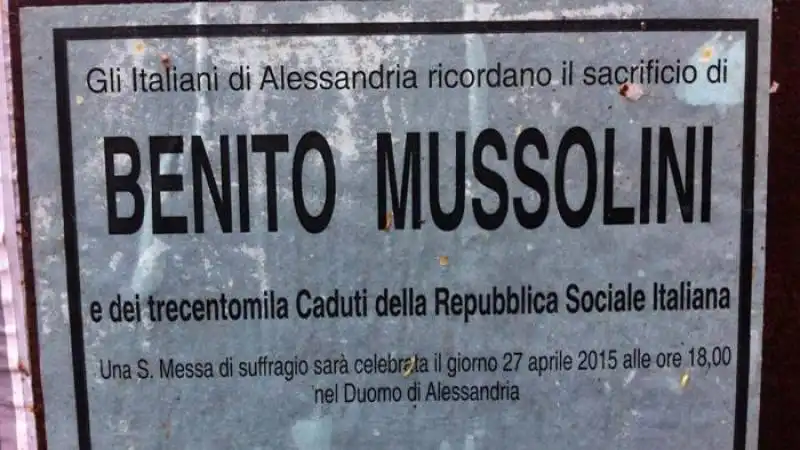 duomo alessandria messa in ricordo di mussolini