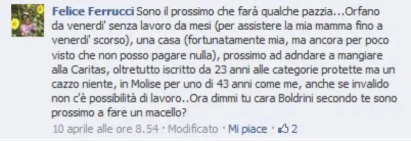 FELICE FERRUCCI COMMENTO SULLA BOLDRINI