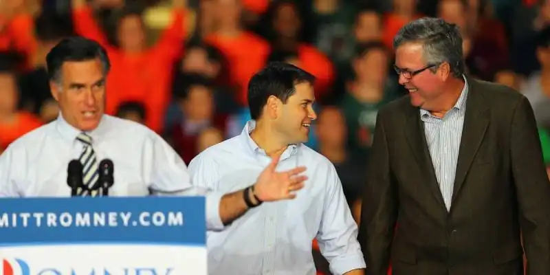 marco rubio  con jeb bush e mitt romney