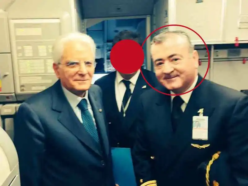 MATTARELLA CON MAURIZIO FOGLIETTI PILOTA ALITALIA