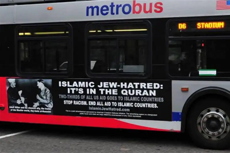 NEW YORK - CAMPAGNA PRO ISRAELE E ANTI ISLAM  