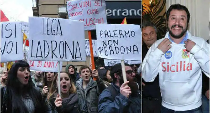 proteste contro  salvini a palermo