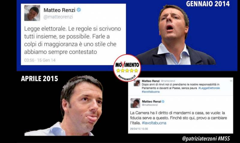 renzi sulla legge elettorale ieri e oggi