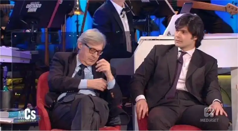 vittorio sgarbi con il figlio 