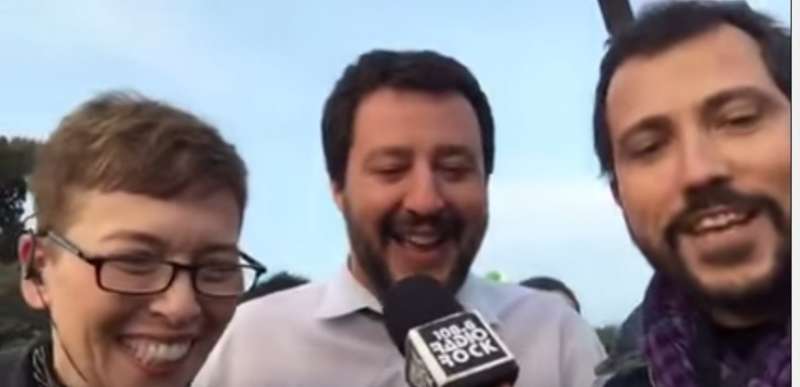 MATTEO SALVINI IRENE PIVETTI KARAOKE RADIO ROCK