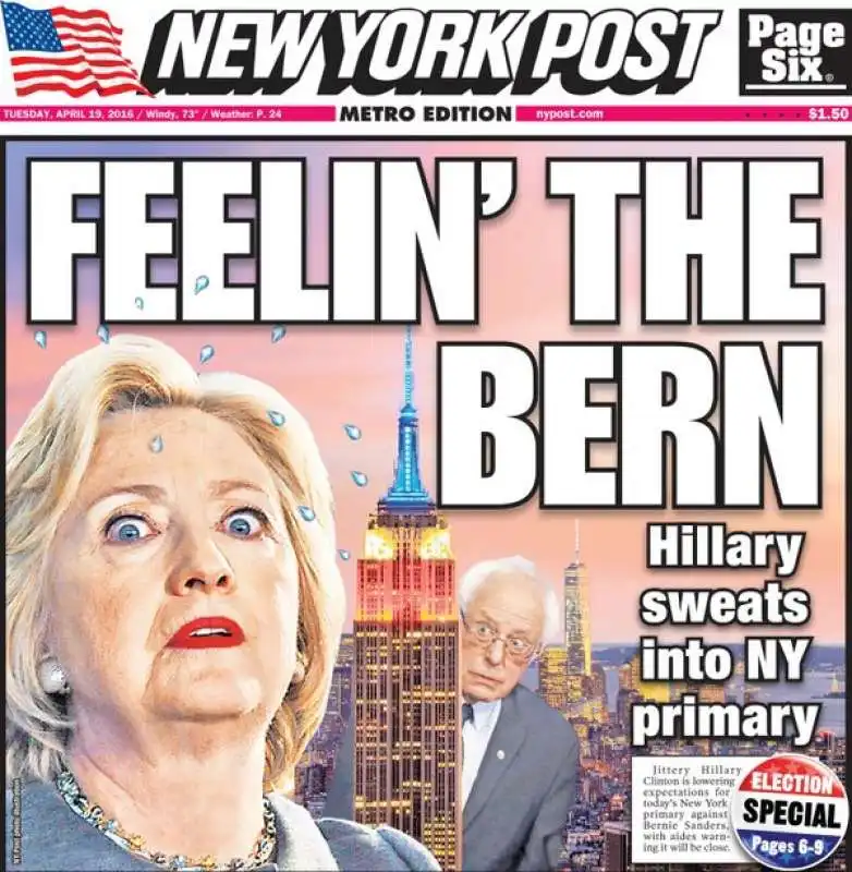 new york post hillary clinton bernie sanders