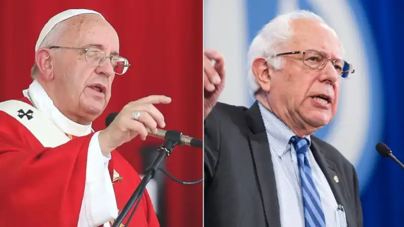 papa  francesco  bergoglio bernie sander