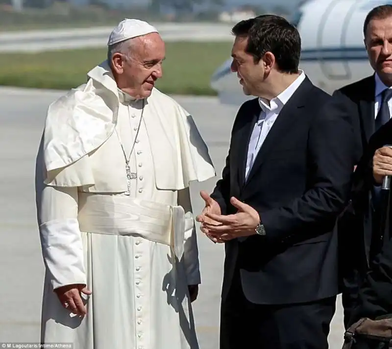 papa  francesco bergoglio con alexis tsipras