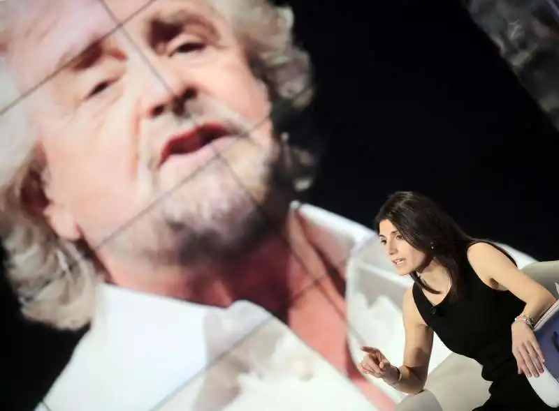 virginia raggi beppe grillo a porta a porta