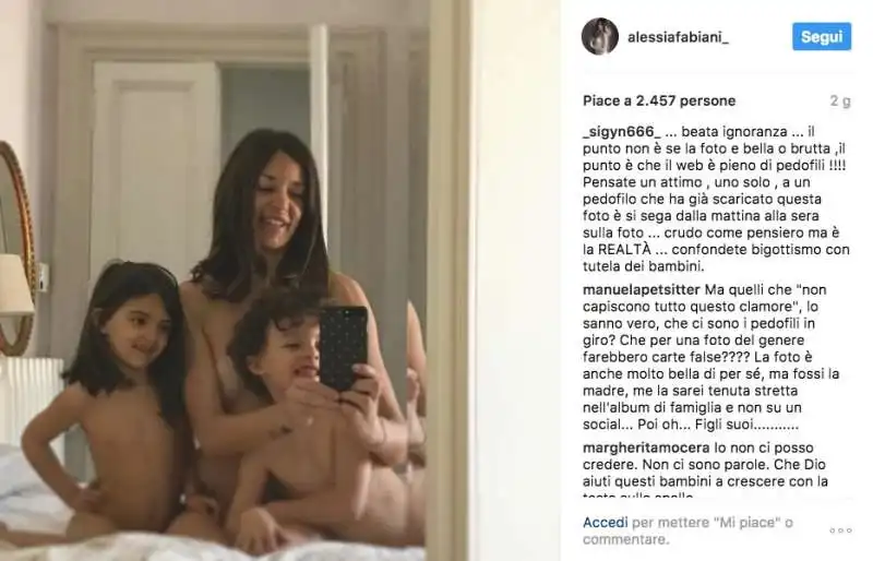 ALESSIA FABIANI E LA FOTO CON I FIGLI