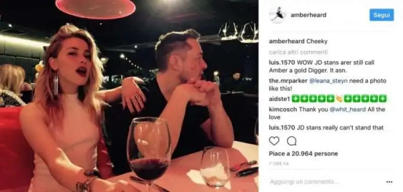 amber e elon a cena insieme