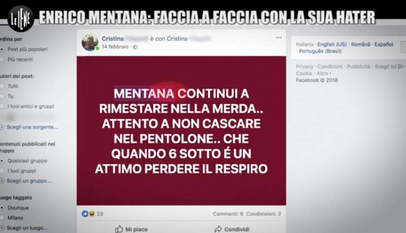 mary sarnataro delle iene mette mentana davanti alla sua hater 2