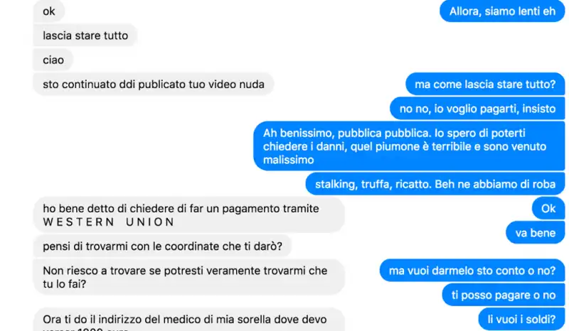 porno  ricatto   su facebook