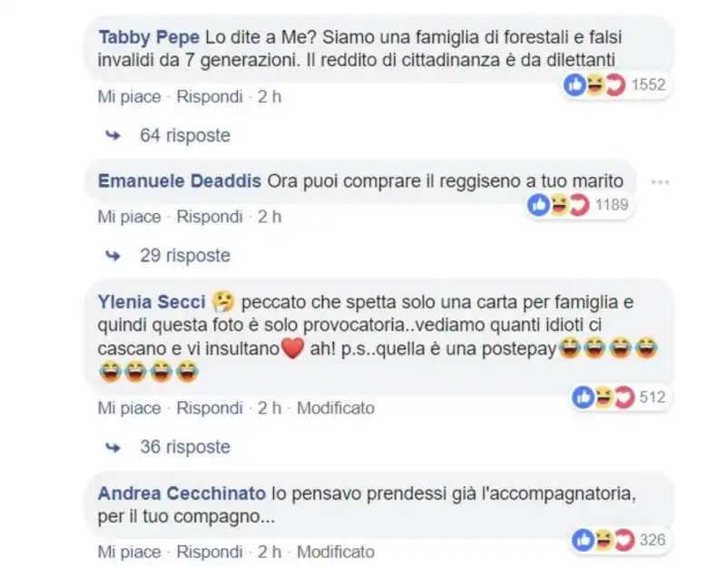 commenti al post di raffaella parvolo sul reddito di cittadinanza