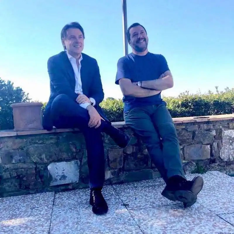 GIUSEPPE CONTE E MATTEO SALVINI A FIRENZE (DAL PROFILO INSTAGRAM DI MATTEO SALVINI)