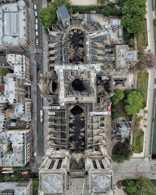 la cattedrale di notre dame dopo l incendio