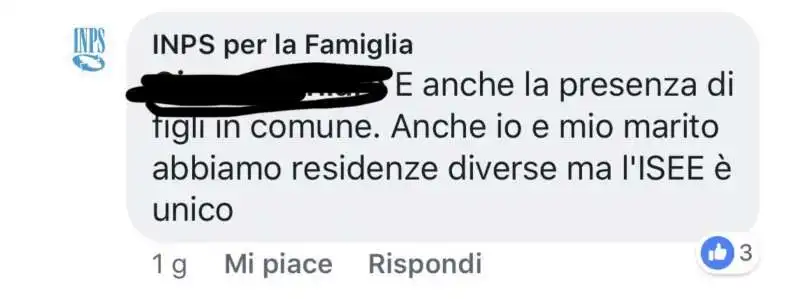 le risposte del social media manager di inps per la famiglia 3