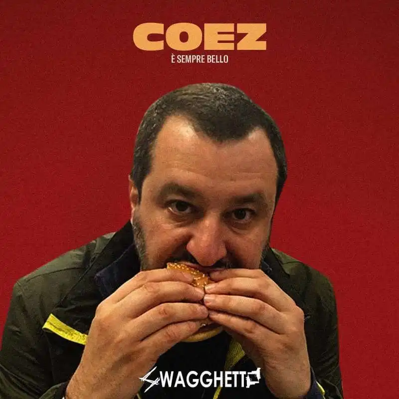 MEME CON MATTEO SALVINI NELLA COPERTINA DELL'ALBUM DI COEZ BY SWAGGHETTO