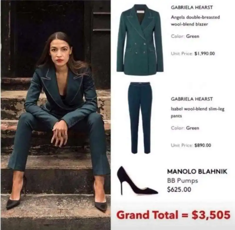 outfit di alexandria ocasio cortez