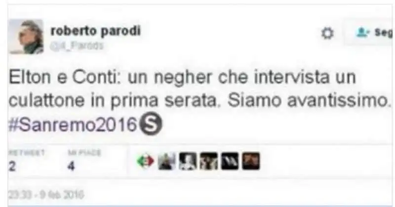 ROBERTO PARODI TWEET