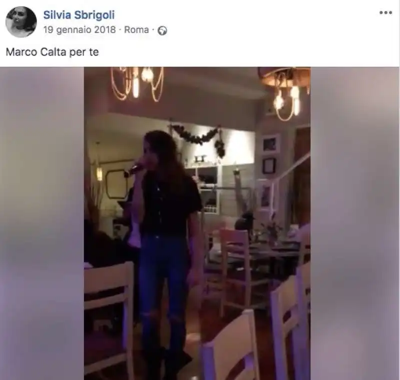 silvia sbrigoli dedica delle canzoni a marco caltagirone dal locale di eliana e pamela