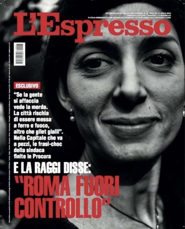 VIRGINIA RAGGI SULLA COPERTINA DELL'ESPRESSO