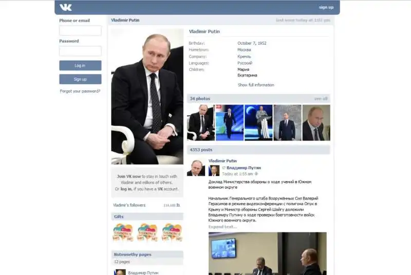 vladimir putin vkontakte