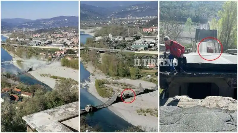 crolla ponte ad albiano   aulla, provincia di massa carrara