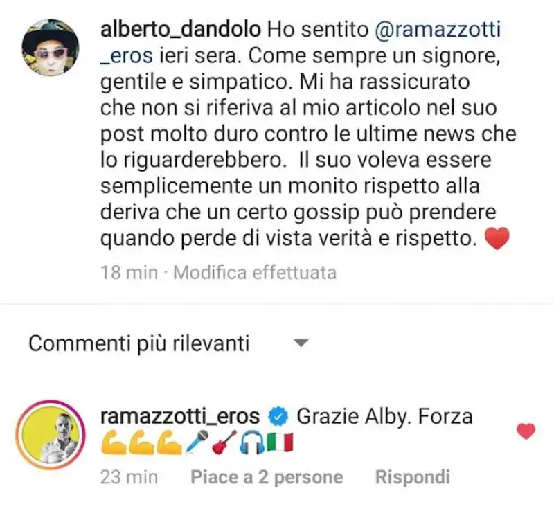 EROS RAMAZZOTTI ALBERTO DANDOLO