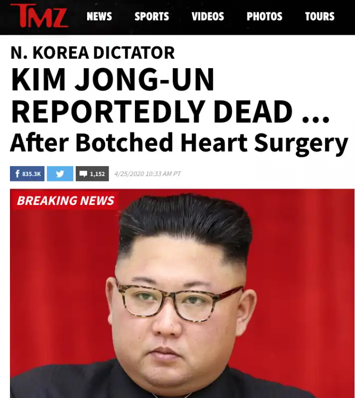 l'articolo di tmz sulla morte di kim jong un