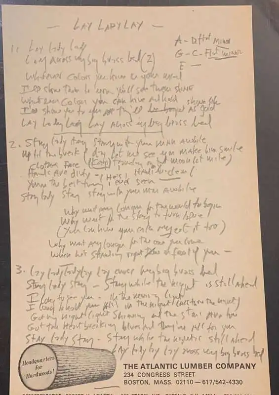 manoscritto di bob dylan 2