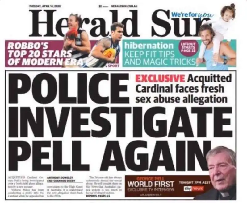 NUOVE INDAGINI SU GEORGE PELL