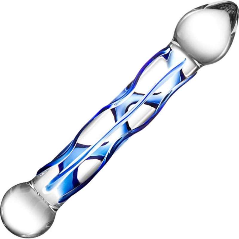 glas dildo in vetro strutturato punta piena blu amazon it