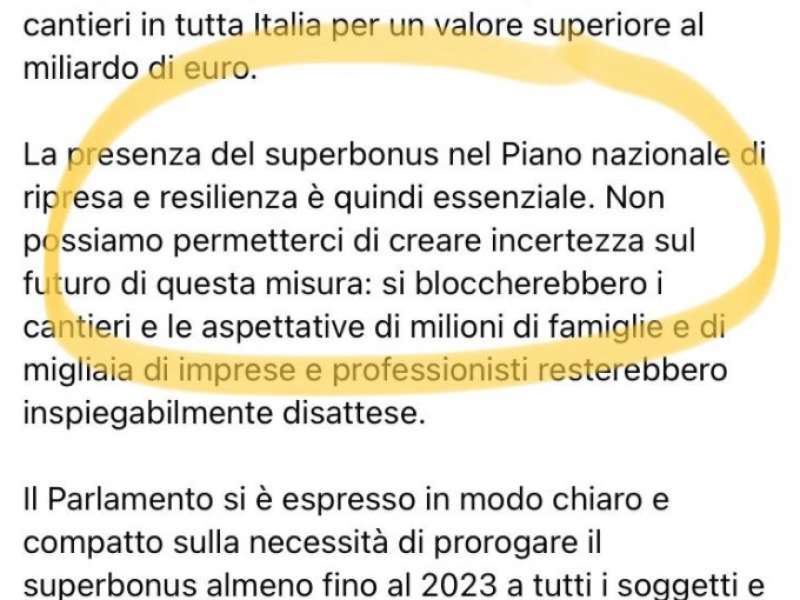 il post di conte sul superbonus nel pnrr