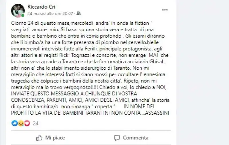 Il post di Riccardo Cristello  