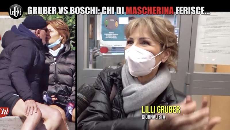 lilli gruber senza mascherina il servizio delle iene 7