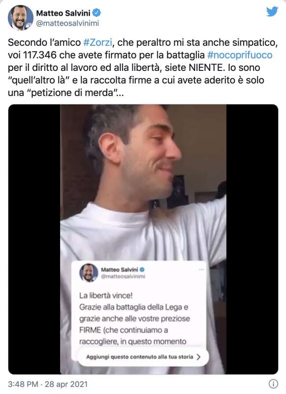 MATTEO SALVINI CONTRO TOMMASO ZORZI