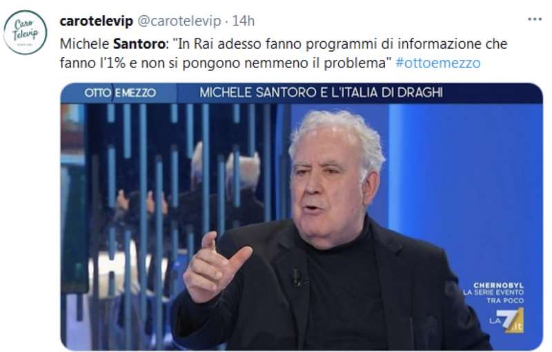 Michele santoro a otto e mezzo tweet Dago fotogallery