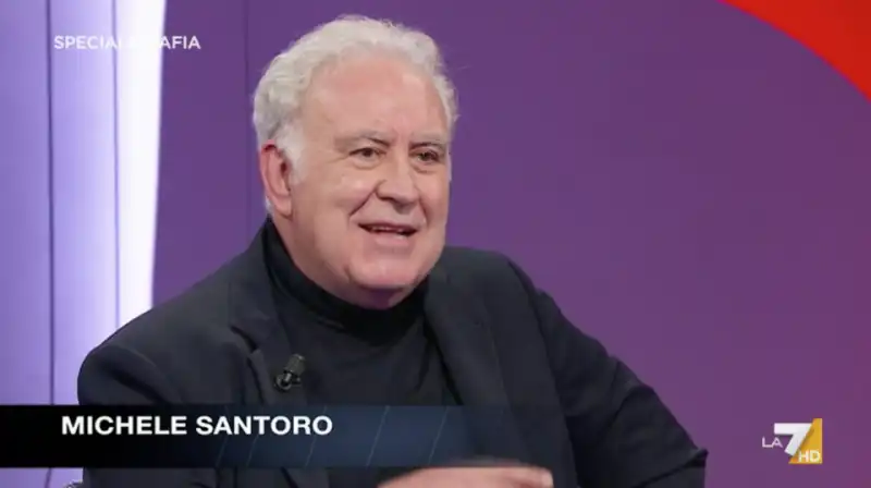 michele santoro allo speciale mafia di la7 1