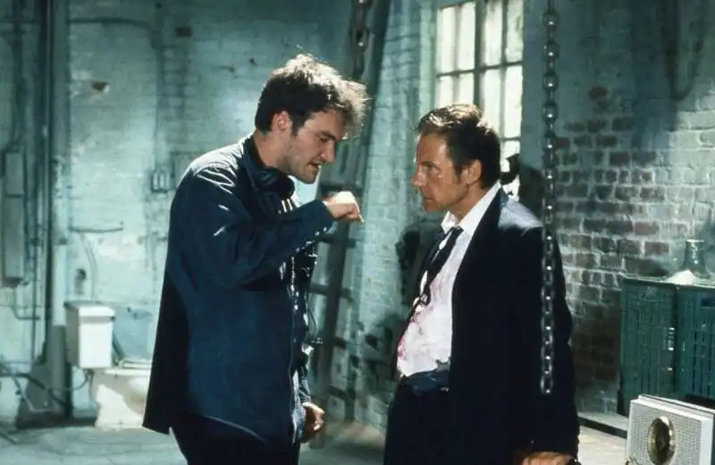 quentin tarantino harvey keitel  sul set de le iene 