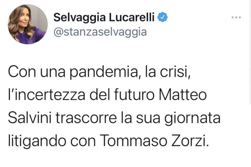 SELVAGGIA LUCARELLI E LO SCAZZO SALVINI-ZORZI