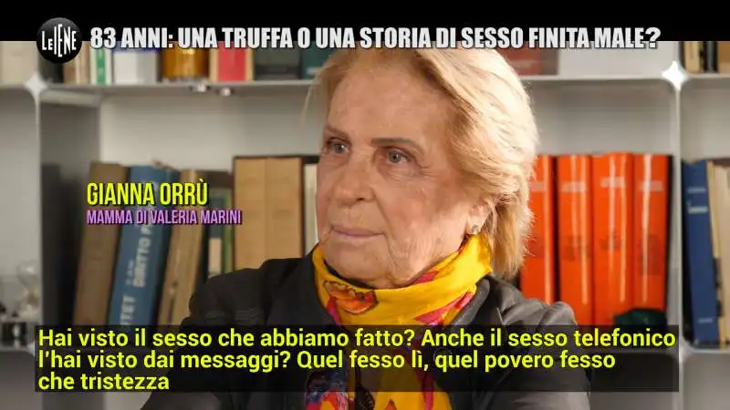 servizio delle iene sulla truffa a gianna orru, mamma di valeria marini  1